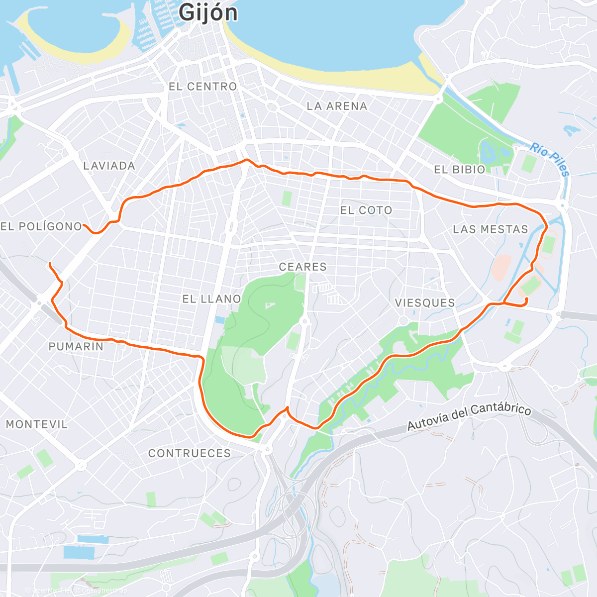 Map of the activity, Paseo a por el dorsal.