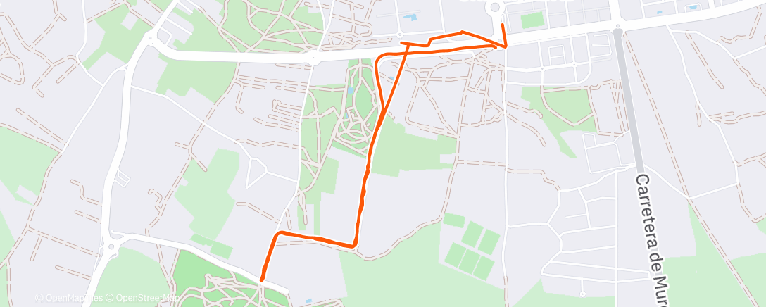 Map of the activity, Carrera al anochecer