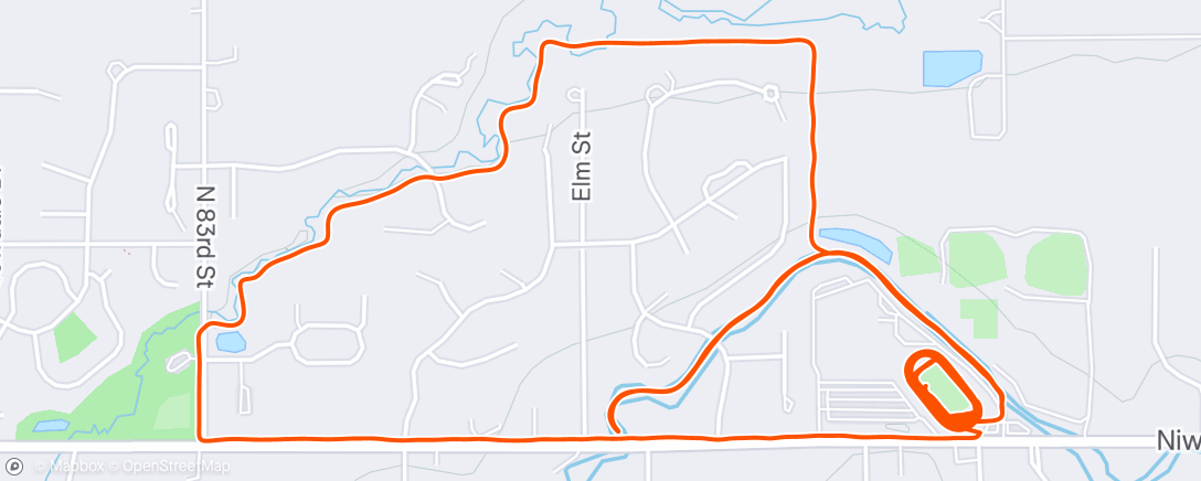 Map of the activity, 800m fast!!! I got so nervous like it was a race