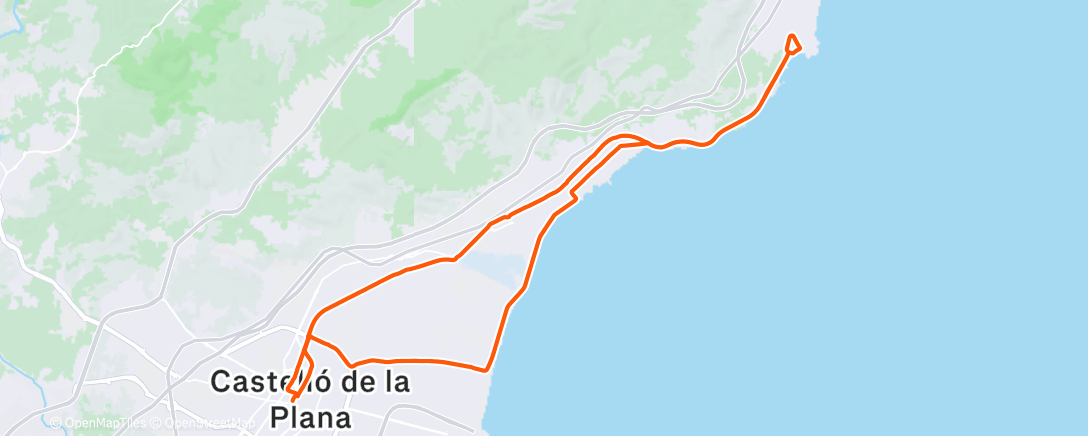 Map of the activity, Bicicleta por la mañana