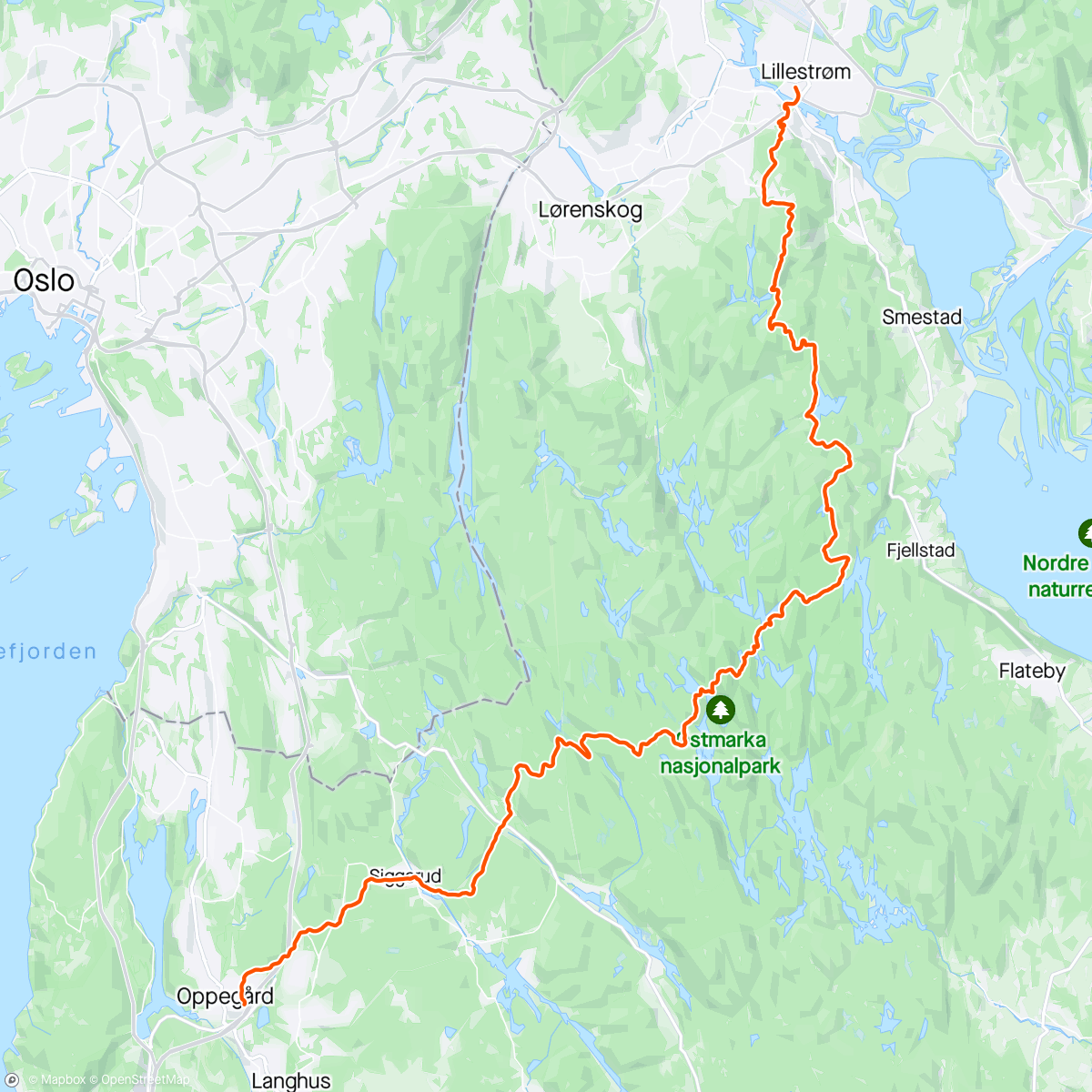 Map of the activity, Østmarka