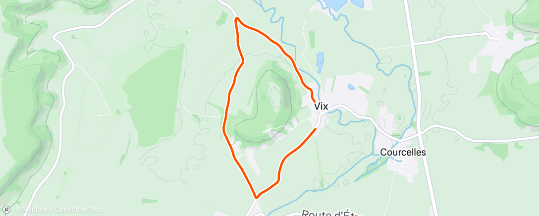 Map of the activity, Afternoon Run