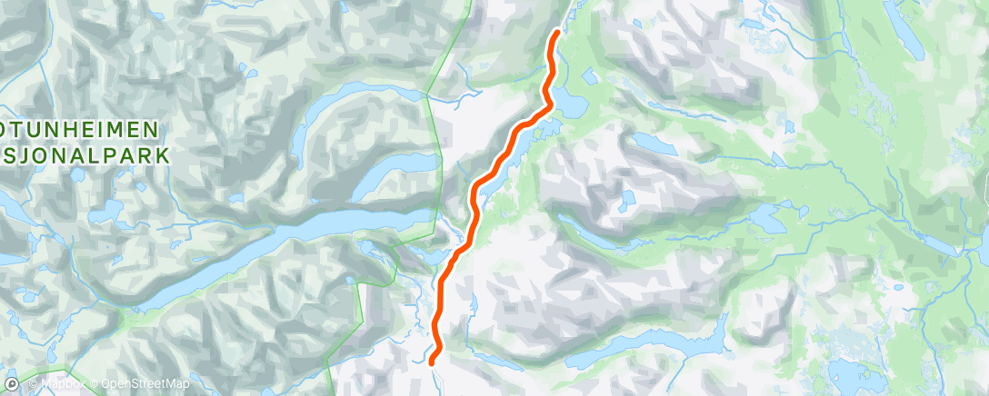 Map of the activity, ROUVY - Valdresflye to Sjodalsvatnet | Norway