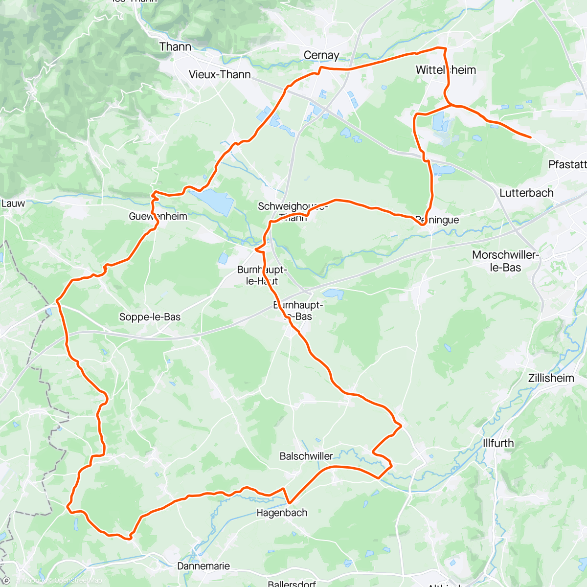 Map of the activity, Sundgau Ride en mode touriste... 🚴