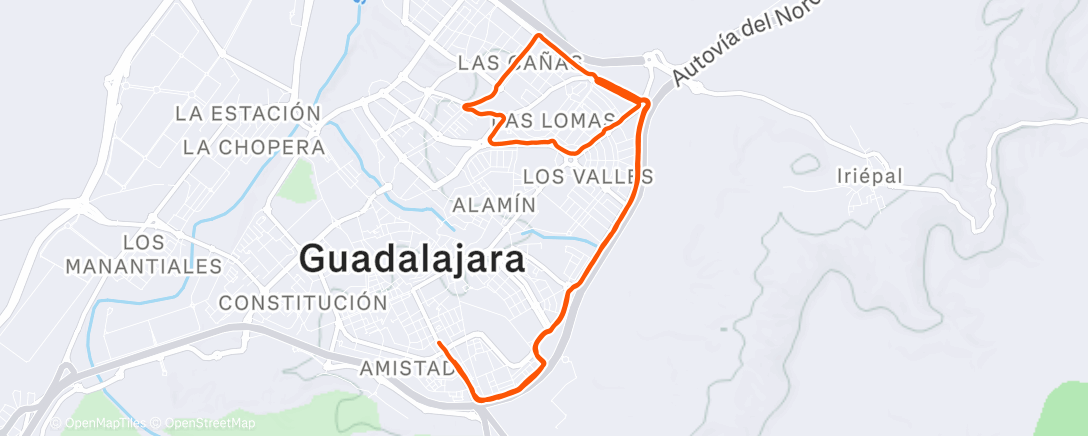 Map of the activity, Carrera de mañana