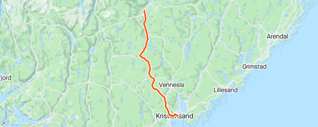 Mapa da atividade, Evje tur/retur med KRSTRI. 6 min foran skjema til matstasjon 1.