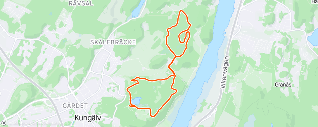 Map of the activity, Lugn jogg i vitsippsskog