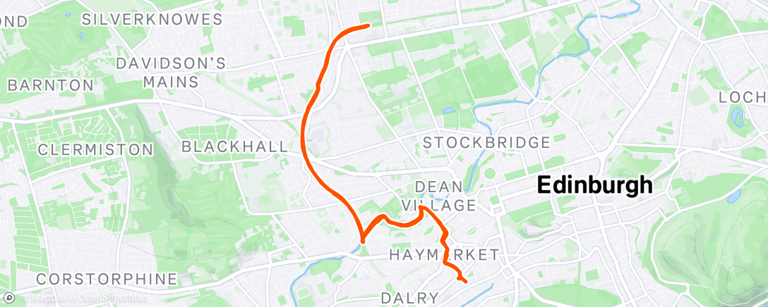 Map of the activity, Lunch Run