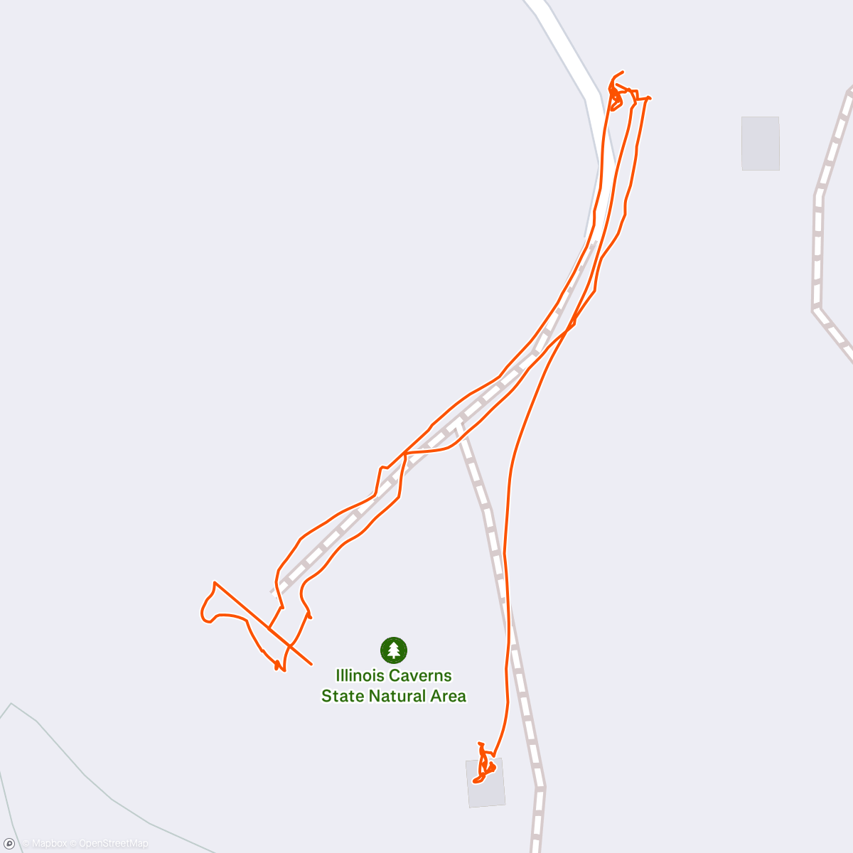 Map of the activity, Illinois Caverns