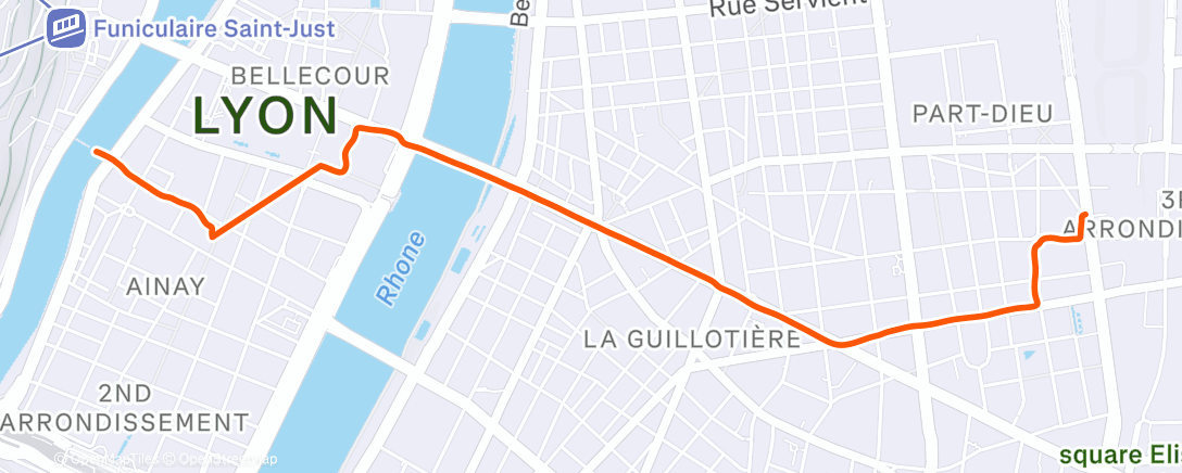 Map of the activity, Morning Run