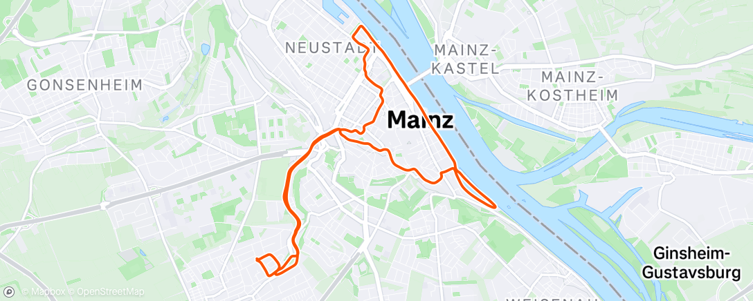 Map of the activity, Evening Run