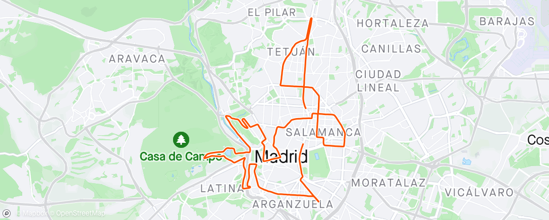 Carte de l'activité Maratón Madrid RNR 24