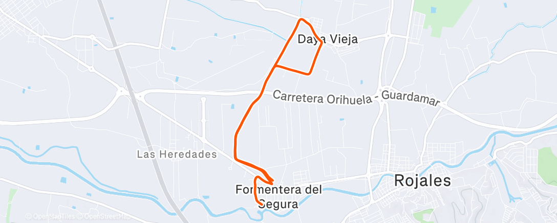 Map of the activity, Carrera de tarde