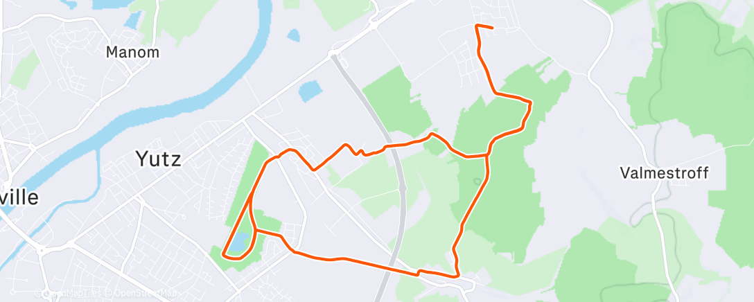 Map of the activity, Sortie VTT en soirée
