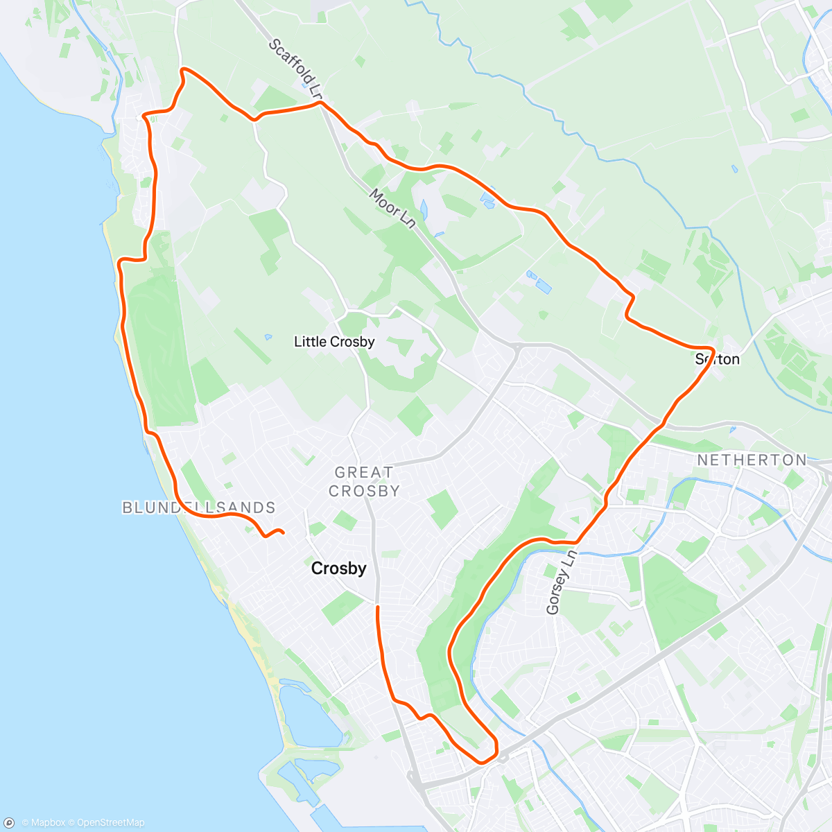 Map of the activity, Afternoon Run