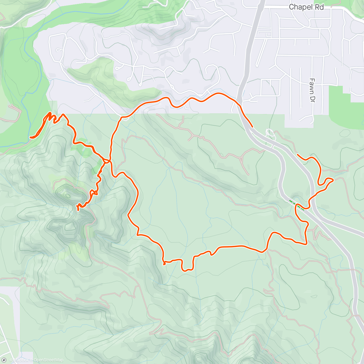 Map of the activity, Cathedral Rock Hike