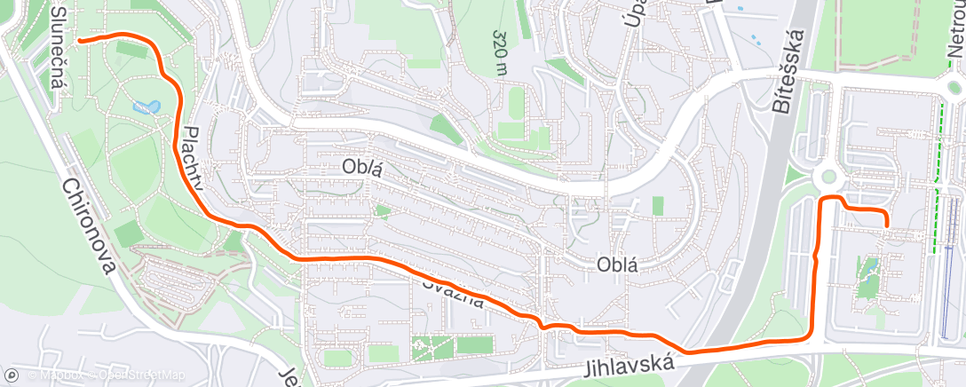 Map of the activity, Evening Run