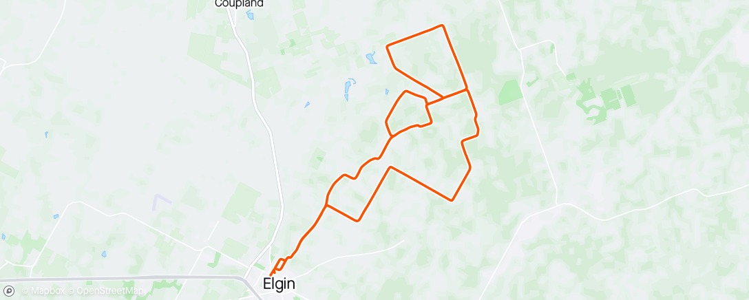 Map of the activity, East Elgin ‘Roo Ride