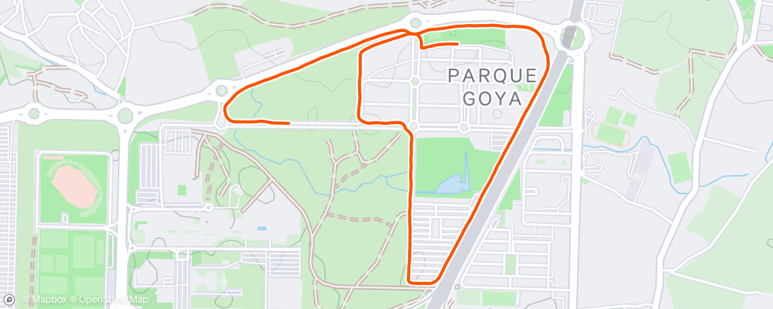 Map of the activity, Carrera de noche