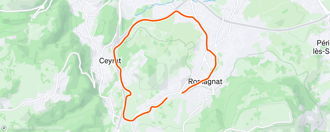 Mapa da atividade, Course à pied dans l'après-midi