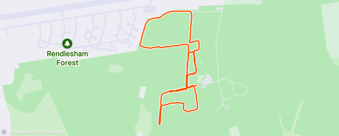 Map of the activity, Rendlesham Forest parkrun #130 (my #3️⃣3️⃣4️⃣)