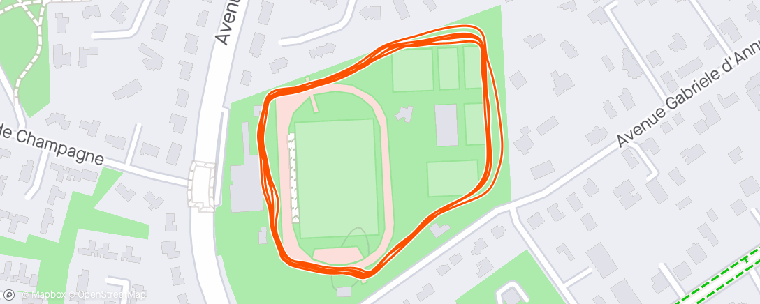 Mapa da atividade, Course à pied dans l'après-midi