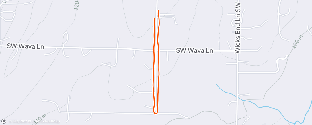 Map of the activity, Afternoon Run
