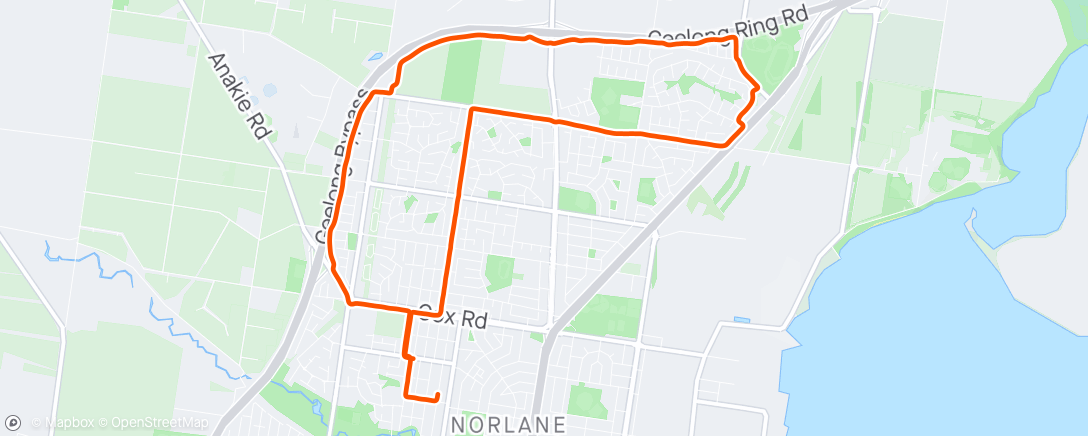 Map of the activity, After work quicky ride.