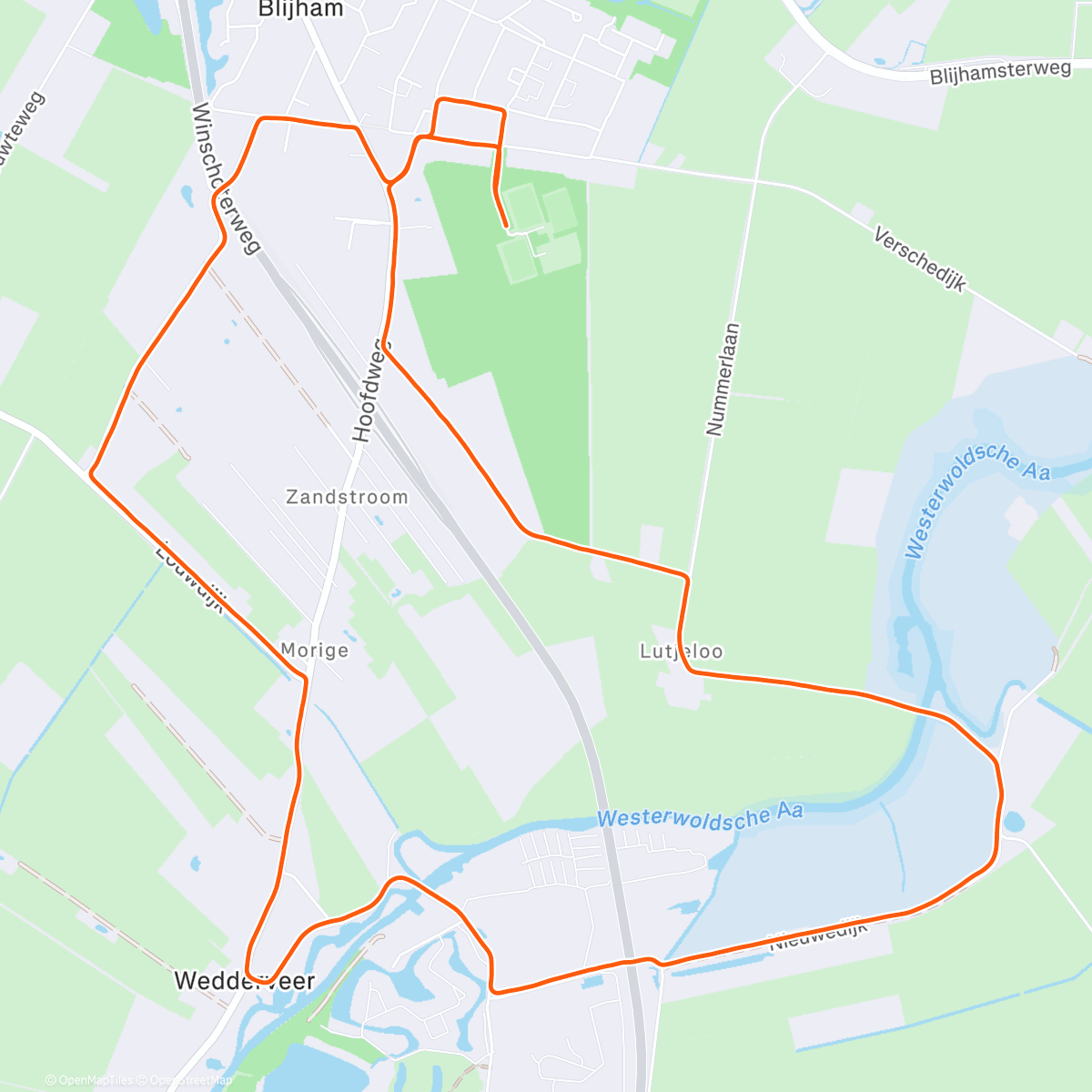 Map of the activity, 🏃🏽‍♂️ #137 44e OUDEJAARSLOOP BLIJHAM 🥇