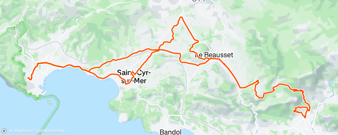Map of the activity, Lunch Ride