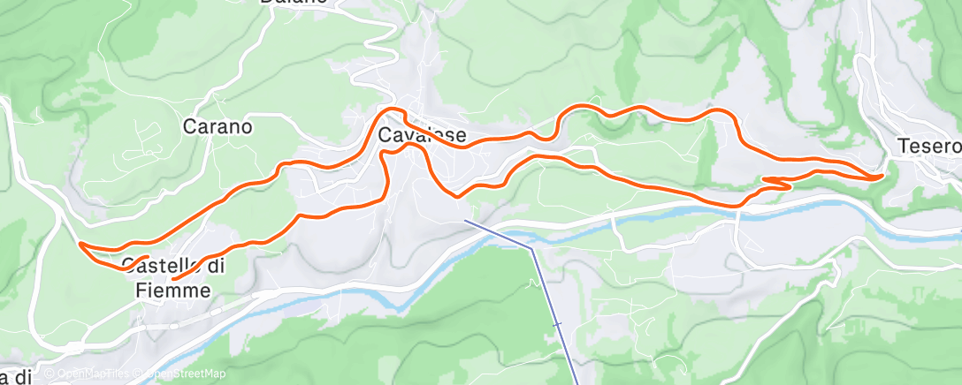 Map of the activity, Corsa mattutina