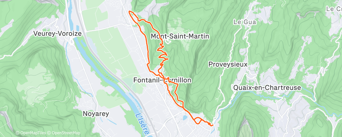 Карта физической активности (Trail le matin)