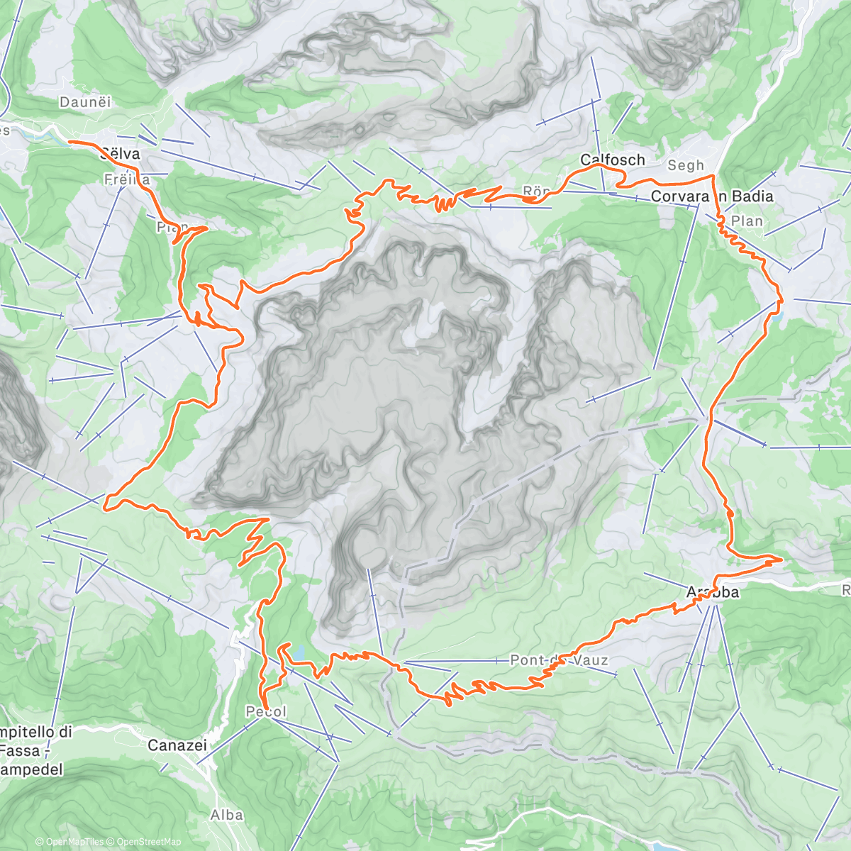 Map of the activity, Sella Ronda 🇮🇹