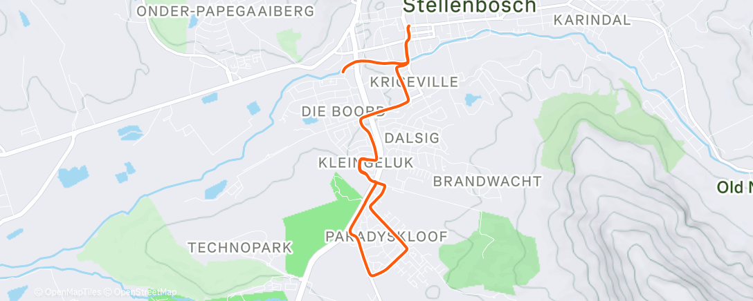 Map of the activity, Morning Run