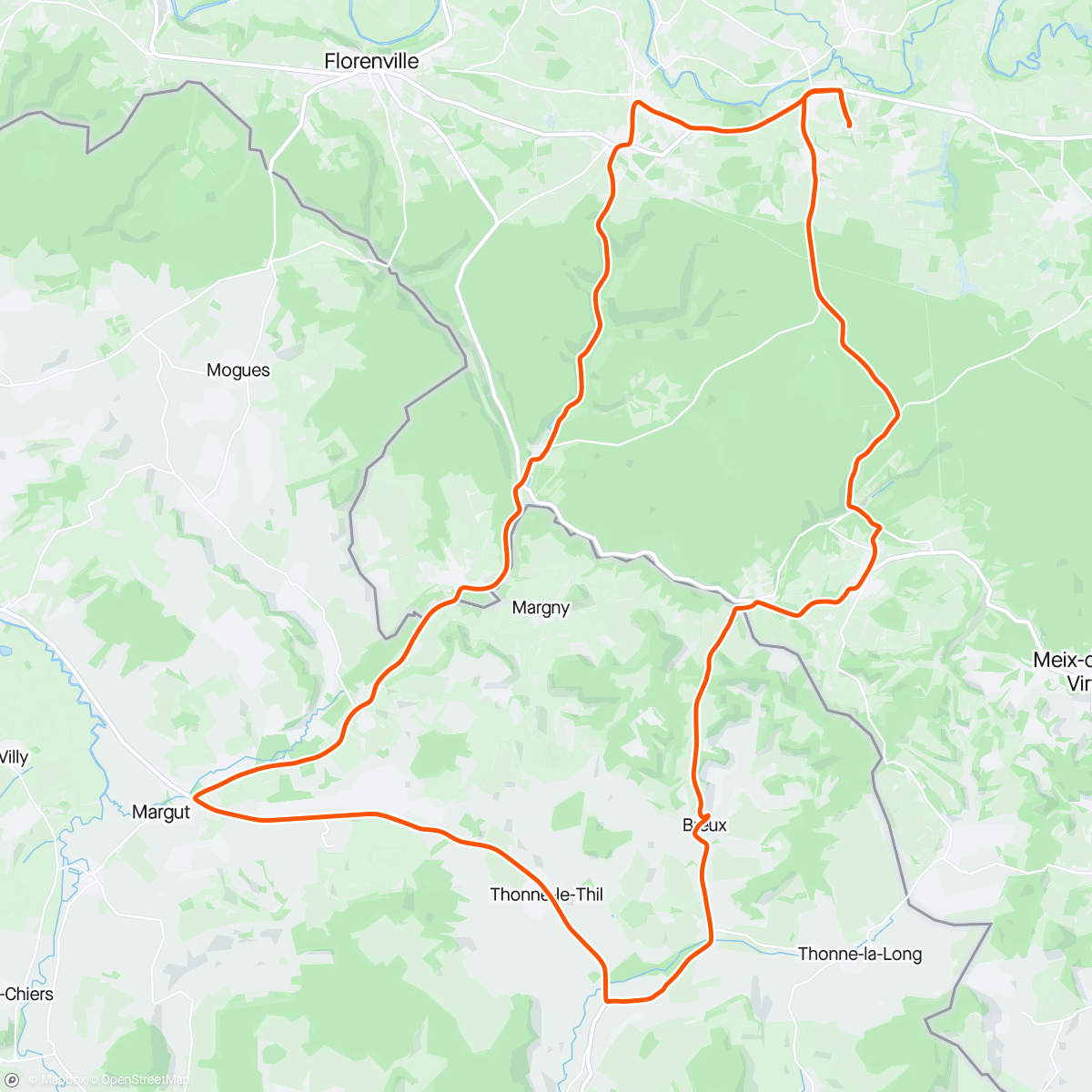 Map of the activity, Sortie vélo en soirée ⛅️💨