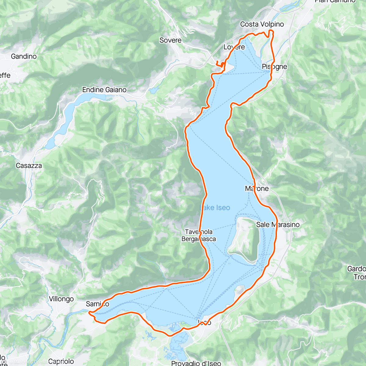 Map of the activity, 🚴🇮🇹 around the lake + Giro d’Italia 😍🚴🇮🇹