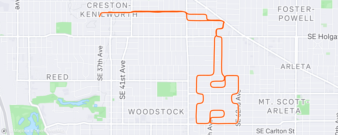 Map of the activity, Evening Run