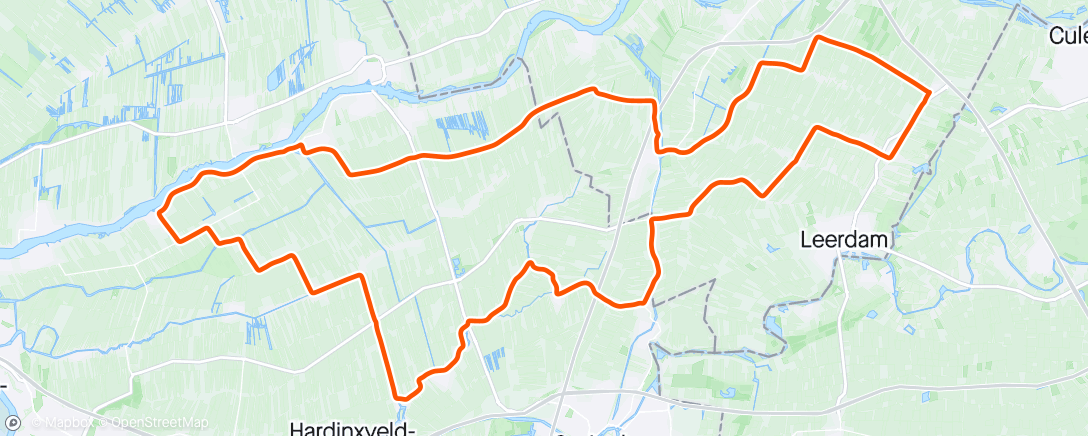 Kaart van de activiteit “Meerkerk-Gr Ammers-Den Donk-Giessenburg -Hoogblokland”