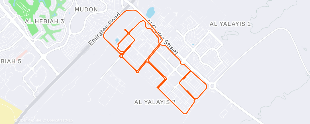 Map of the activity, Cycling