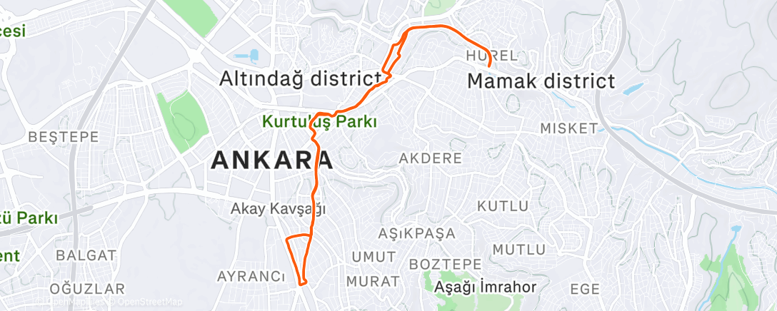 Map of the activity, Lunch Run