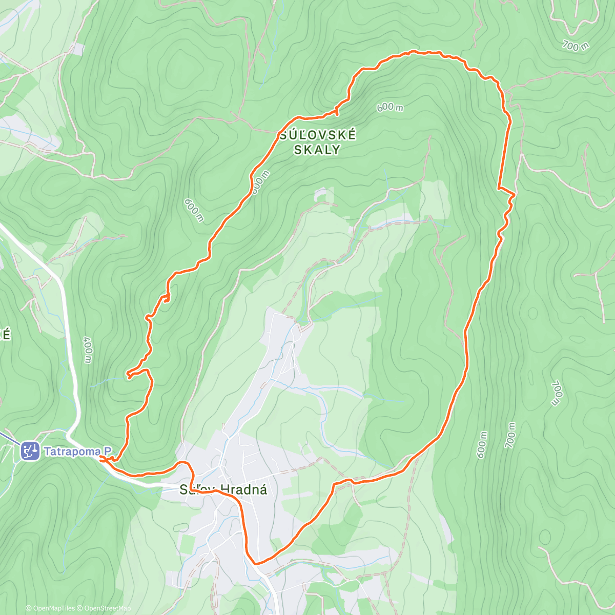 Map of the activity, Inverzia na Sulovskych skalach