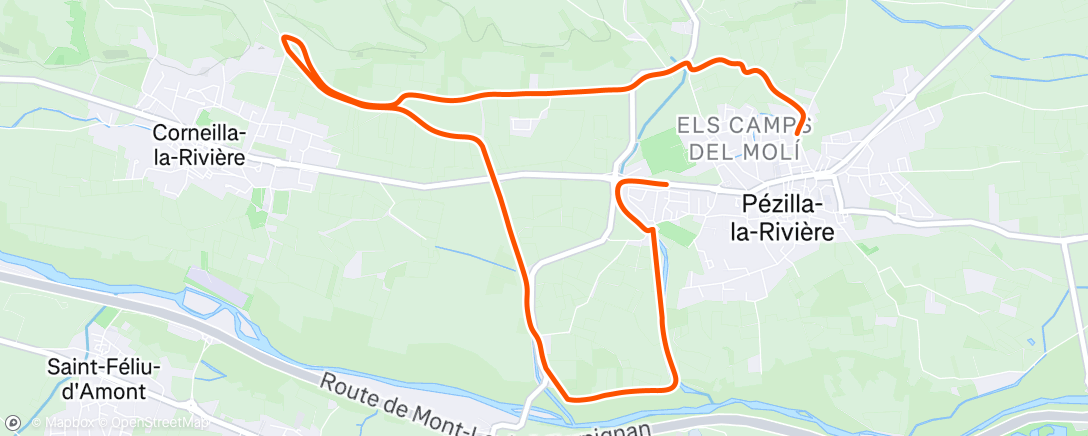 Map of the activity, Afternoon Run