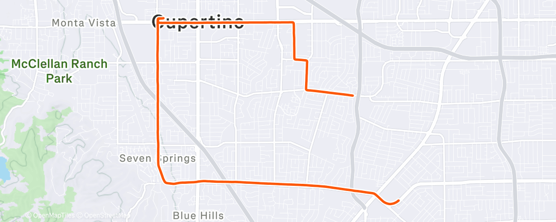 Map of the activity, Running out of daylight ride