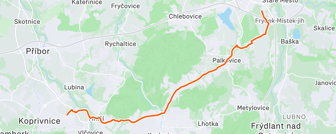 Map of the activity, Morning Ride