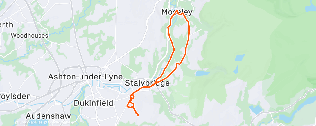 Map of the activity, Afternoon Run