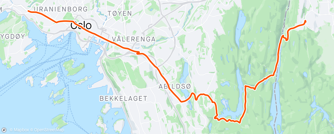 Mapa da atividade, Til jobb gjennom Østmarka