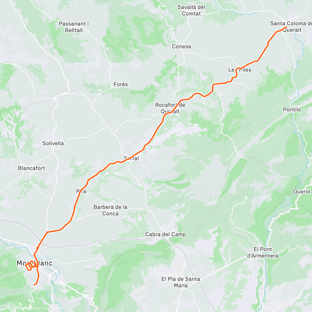 Map of the activity, Bicicleta por la mañana