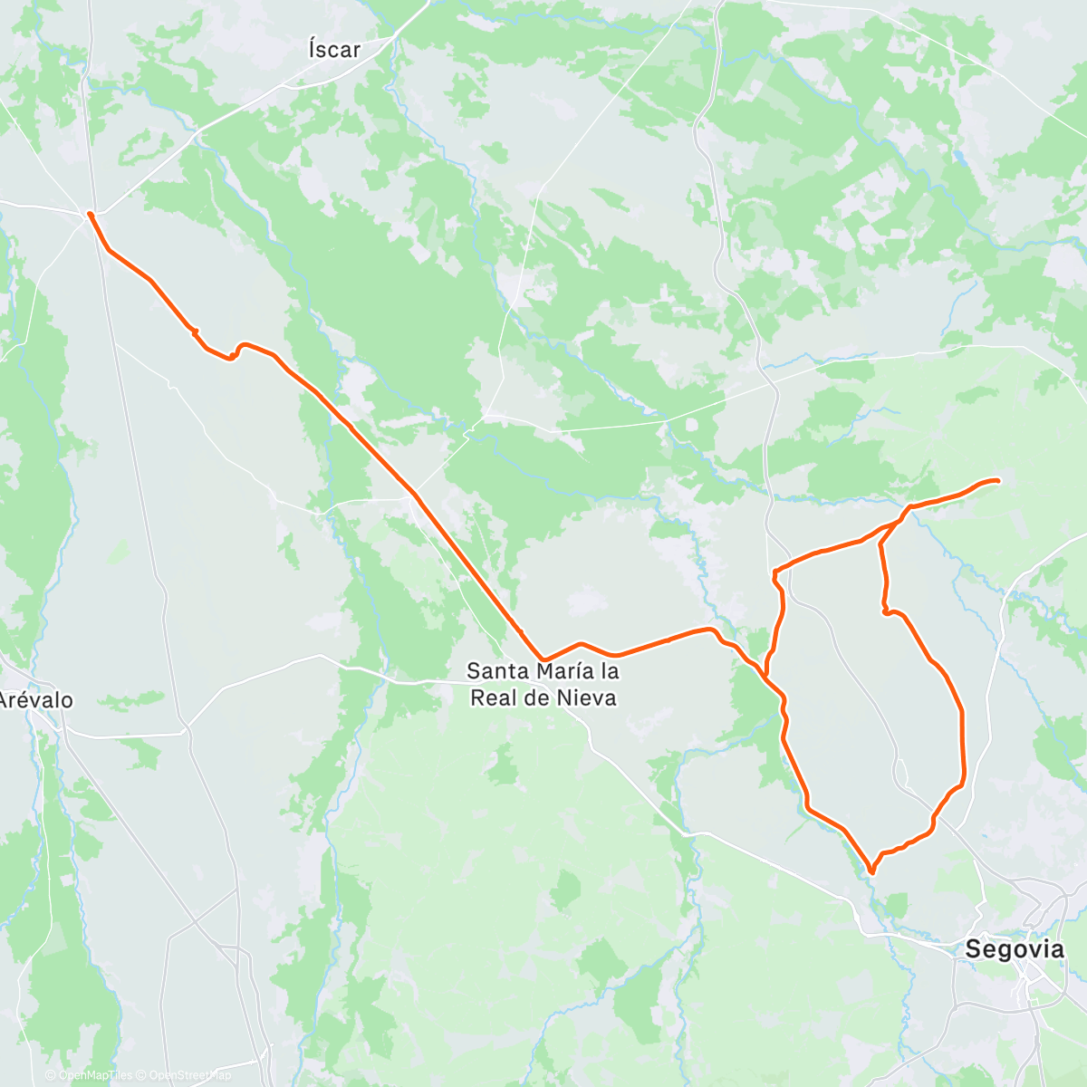 Map of the activity, Olmedo disfrutando de la (pu*a) llanura