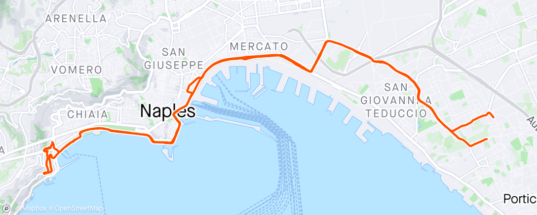 Mapa de la actividad, Giro pomeridiano