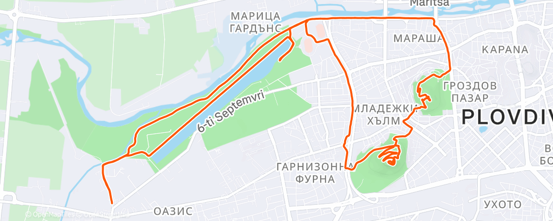 Map of the activity, Morning Run